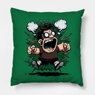 Crazy Man Cartoon Pillow