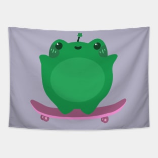 Cute Skateboarding Frog Tapestry