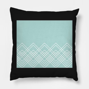 Geometric abstract - blue and white. Pillow