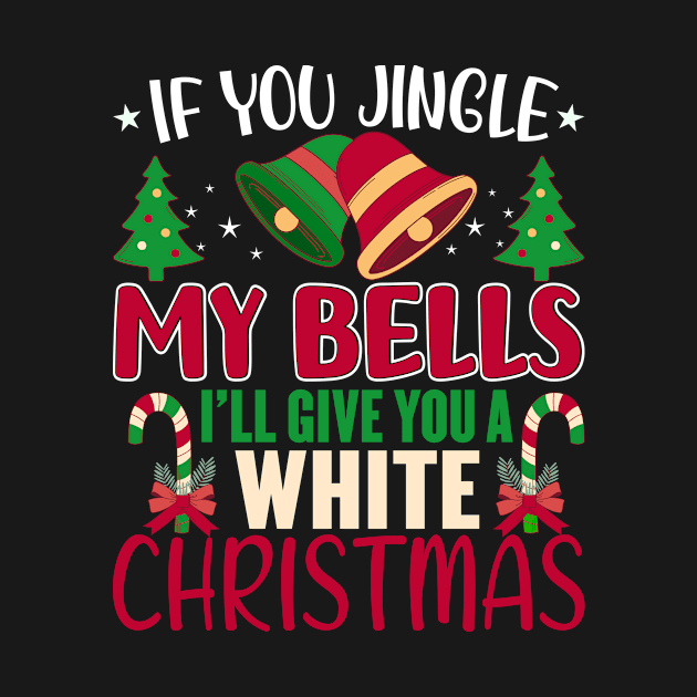 If You Jingle My Bells I'll Give You A White Christmas, Naughty Christmas Quote, Funny by PorcupineTees