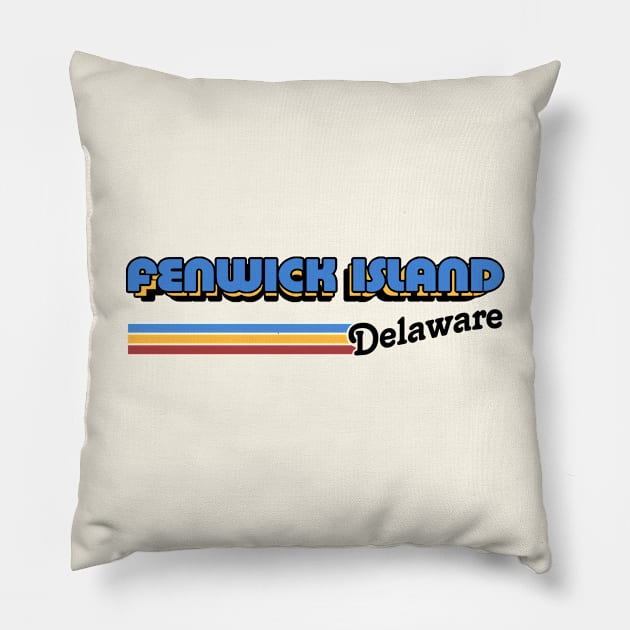 Fenwick Island, Delaware / / Retro Styled Design Pillow by DankFutura