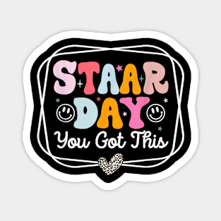 Test Staar Day You Got This Teacher Retro Groovy Testing Day Magnet