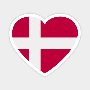 I Love Denmark // Heart-Shaped Danish Flag Magnet