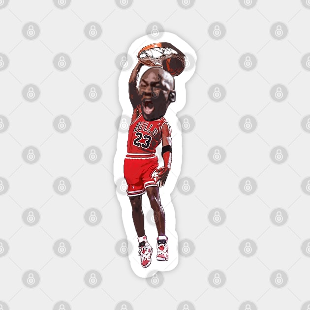 NBA JAM - BIG HEAD MJ 23 Magnet by Buff Geeks Art