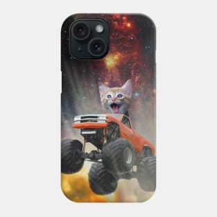 SOOO Cute Monster Truck Driving/Jumping Kitten Going Though Explosions! Phone Case