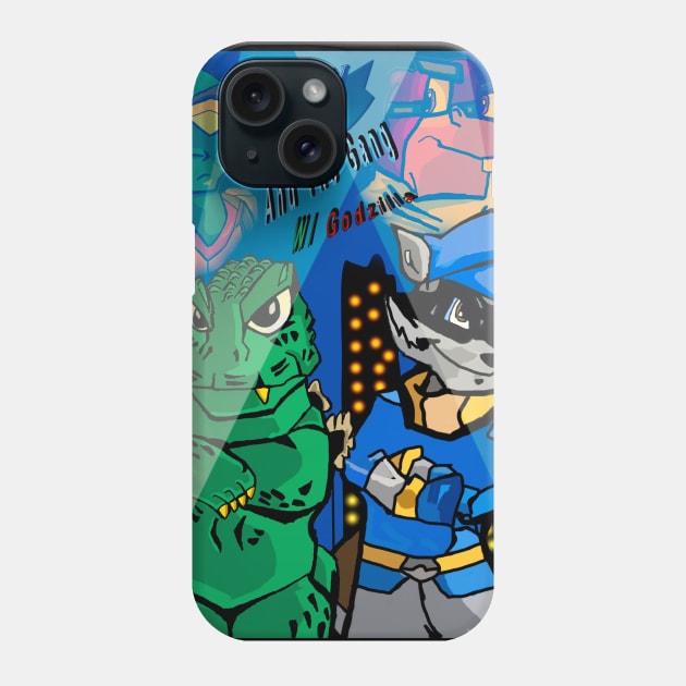 Sly Cooper and the Gang Featuring Godzilla Phone Case by Asawyer80