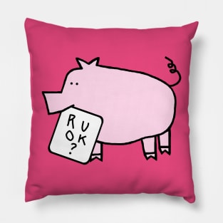 Cute Care Pig Wants to Know Are You Ok Pillow