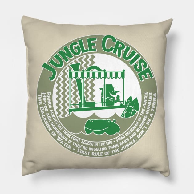 Jungle Cruise (green) Pillow by brodiehbrockie