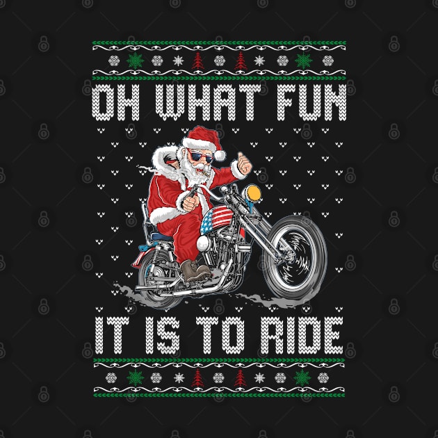 Biker Santa Motorcycle Fan Merry Christmas Xmas Holidays by DragonTees