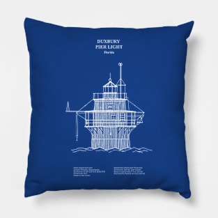 Duxbury Pier Light Lighthouse - Massachusetts - ADpng Pillow