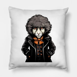 halloween grey hair lion Pillow