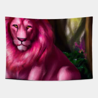 Pink Lion Tapestry