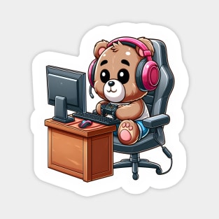 Cute Bear Pc Gamer Kawaii Magnet