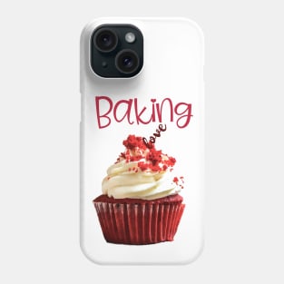 Baking Love Red Velvet Cupcake with Cream Frosting Phone Case