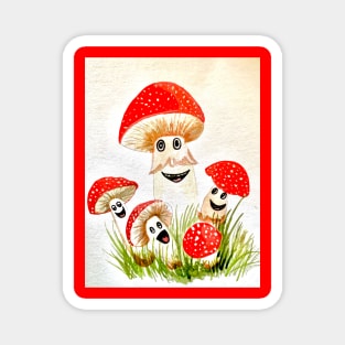 Mushroom family Magnet