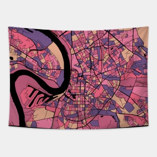 Dusseldorf Map Pattern in Purple & Pink Tapestry