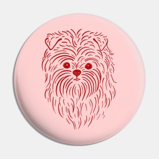 Affenpinscher (Pink and Red) Pin