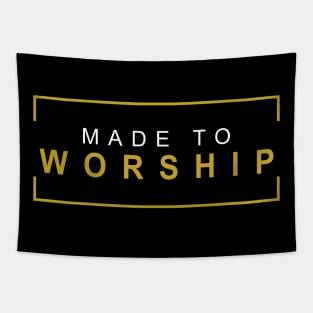 Christian Made to Worship Retro Gold Tapestry