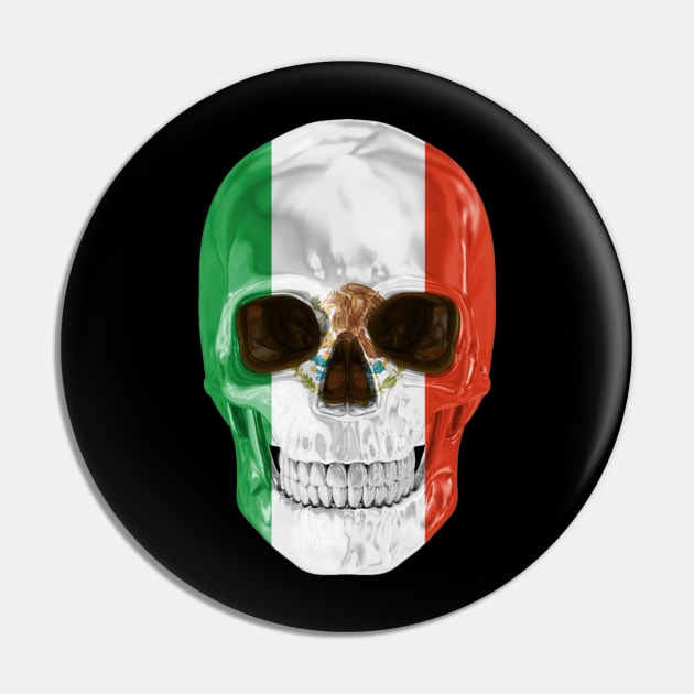 Mexico Flag Skull - Gift for Mexican With Roots From Mexico Pin by Country Flags