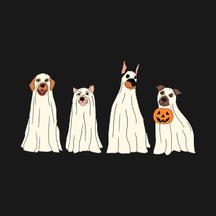 Happy Halloween Ghost Dogs Spooky Season Dog Lovers Women T-Shirt