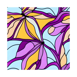 Purple Pastel Plant - Abstract Seamless Design Pattern T-Shirt