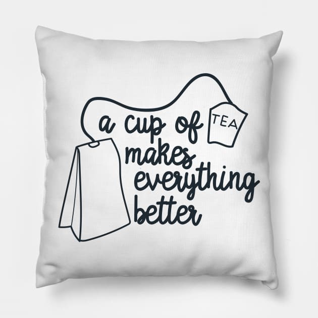 Cup Of Tea Pillow by JakeRhodes