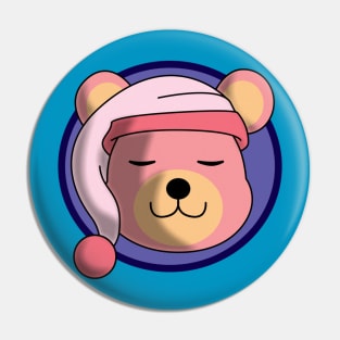 Sleepy Pink Bear Pin