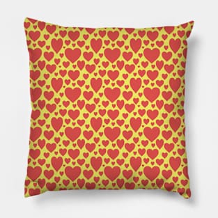 Yellow and Red Hearts Pattern 039#001 Pillow