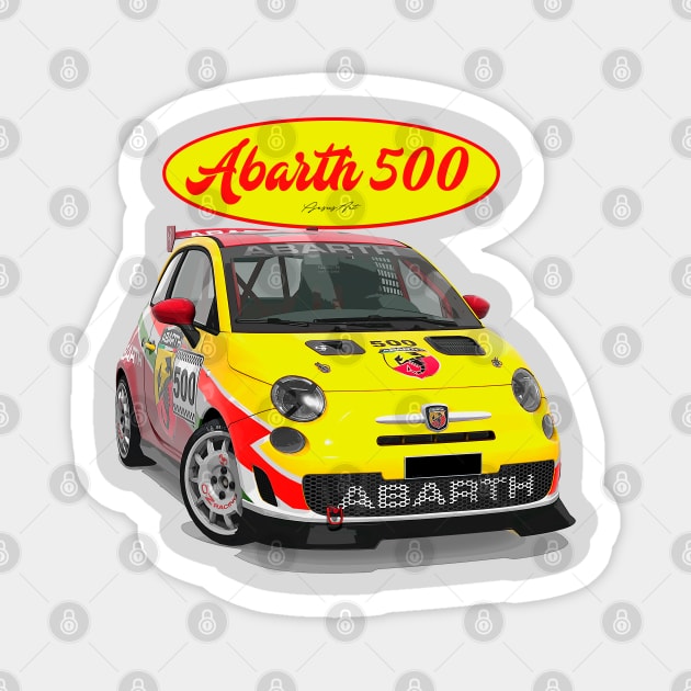 ABARTH 500 500 Magnet by PjesusArt