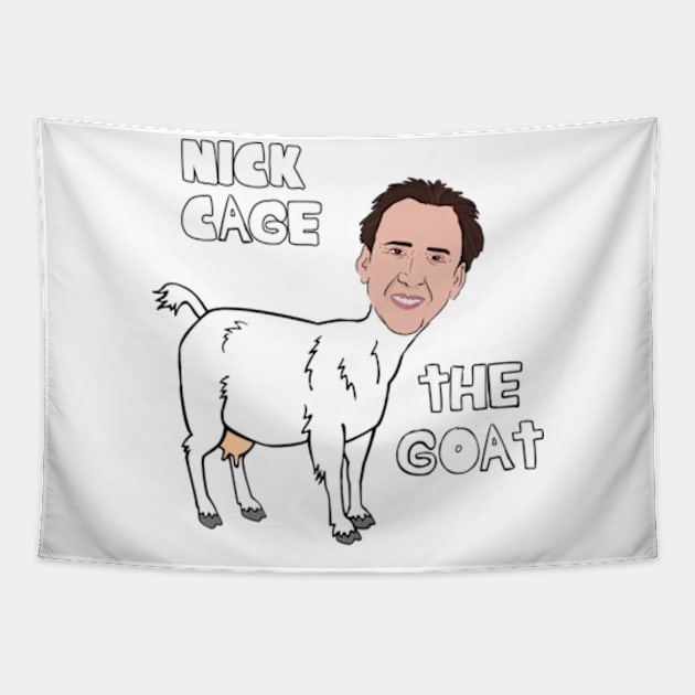 Nicolas Cage the GOAT Tapestry by Barnyardy