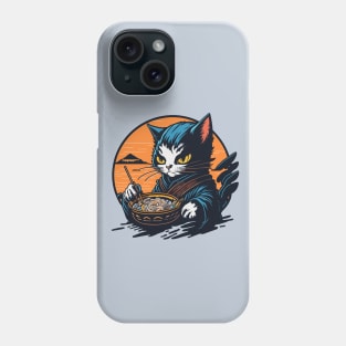 Cat eating ramen Phone Case