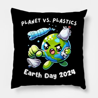 Earth Day 2024 Planet VS Plastics Men Women Kids Cute Pillow