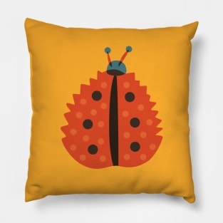 Orange Ladybug Masked As Autumn Leaf Pillow