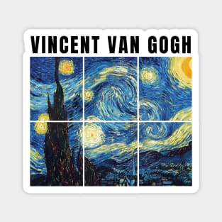 Vincent Van Gogh Starry Night, Art Collage Scrapbooking Aesthetic Magnet