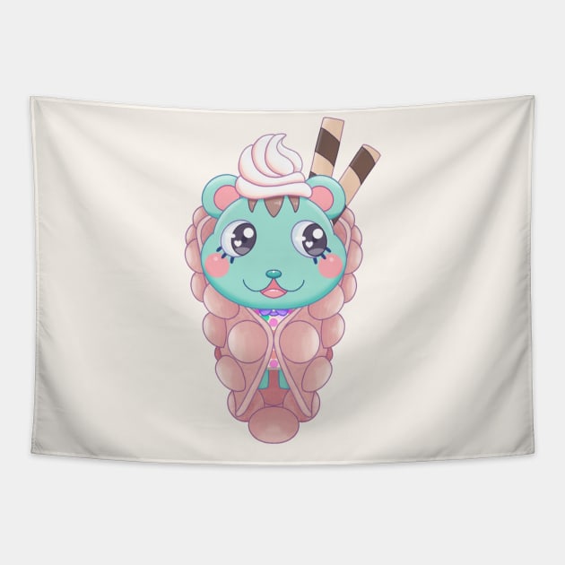 Cute Bubble Icream Cone Tapestry by clumsytaco