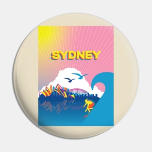 Psychedelic Sydney Sunset Pin