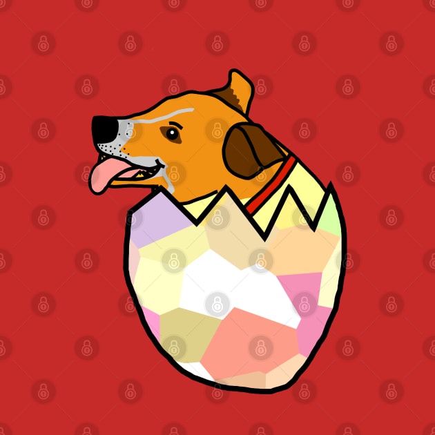 Small Dog Hatching from Easter Egg by ellenhenryart