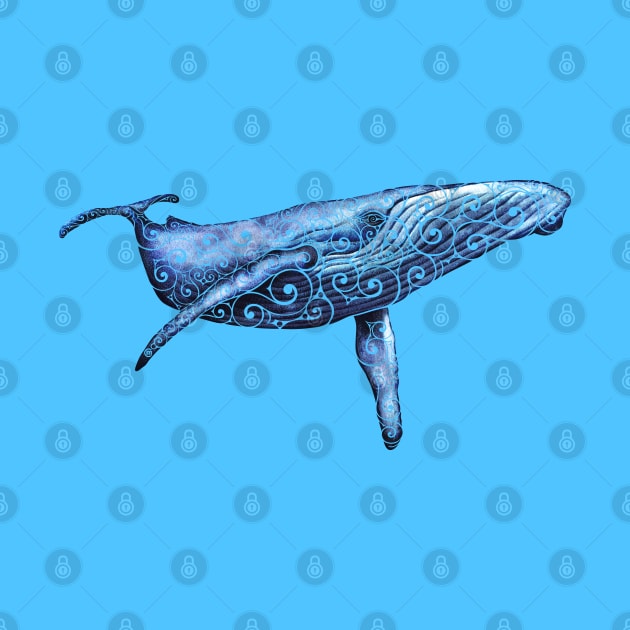 Swirly Blue Whale by CarolinaMatthes