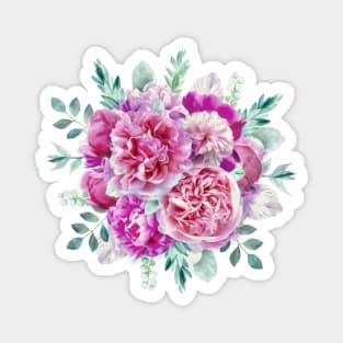 Beautiful soft pink peonies Magnet