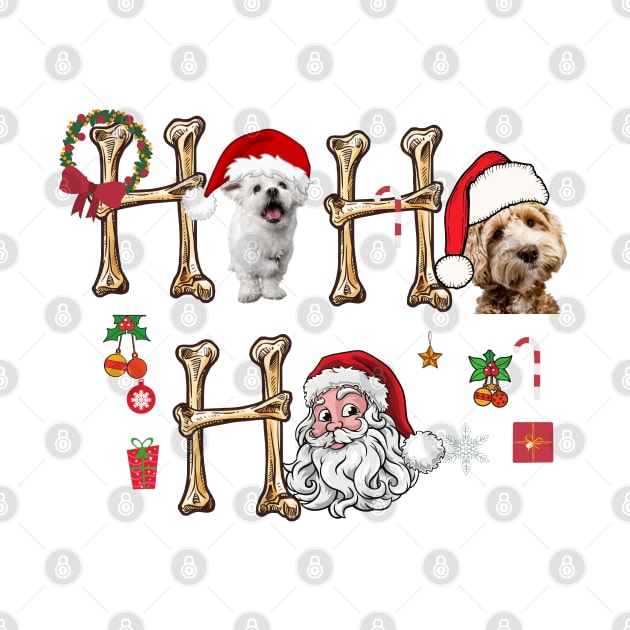 HO HO HO Christmas Dogs Shirt Santa Claus Gift Present by yayashop