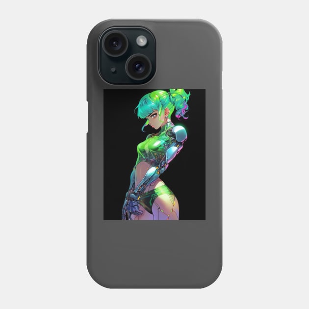 Cyber mecha anime girl Phone Case by Littlepinkbumblebee