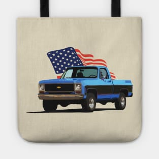 Blue Old Pickup Truck Tote