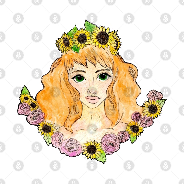 Seasonal flower girls- Summer by Beelixir Illustration