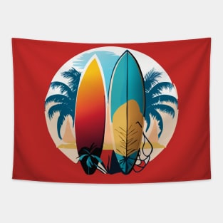 retro surfing art Tapestry