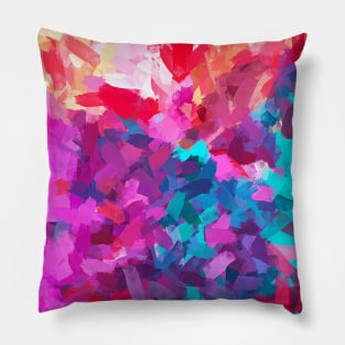 Rainbow Explosion Abstract Painting Pillow