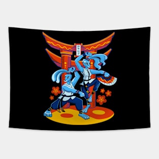 Kung Fu Rabbits Tapestry