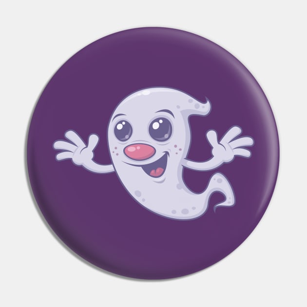 Cute Retro Ghost Pin by fizzgig