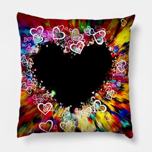 Multiple hearts in overall colourful heart design Pillow