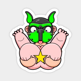 Gay Green Pup Bum Squeeze Magnet