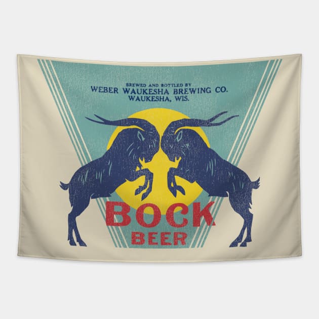 Weber Waukesha Bock Beer Retro Defunct Wisconsin Breweriana Tapestry by darklordpug